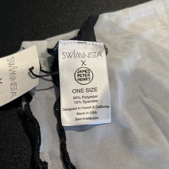 NWT Swiminista x James Peter Henry Beach Cover-Up/Sarong, Black/White, One Size - Picture 5 of 5